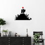 Wallity Banksy - 1 Escultura de Pared de Metal Negro y Rojo